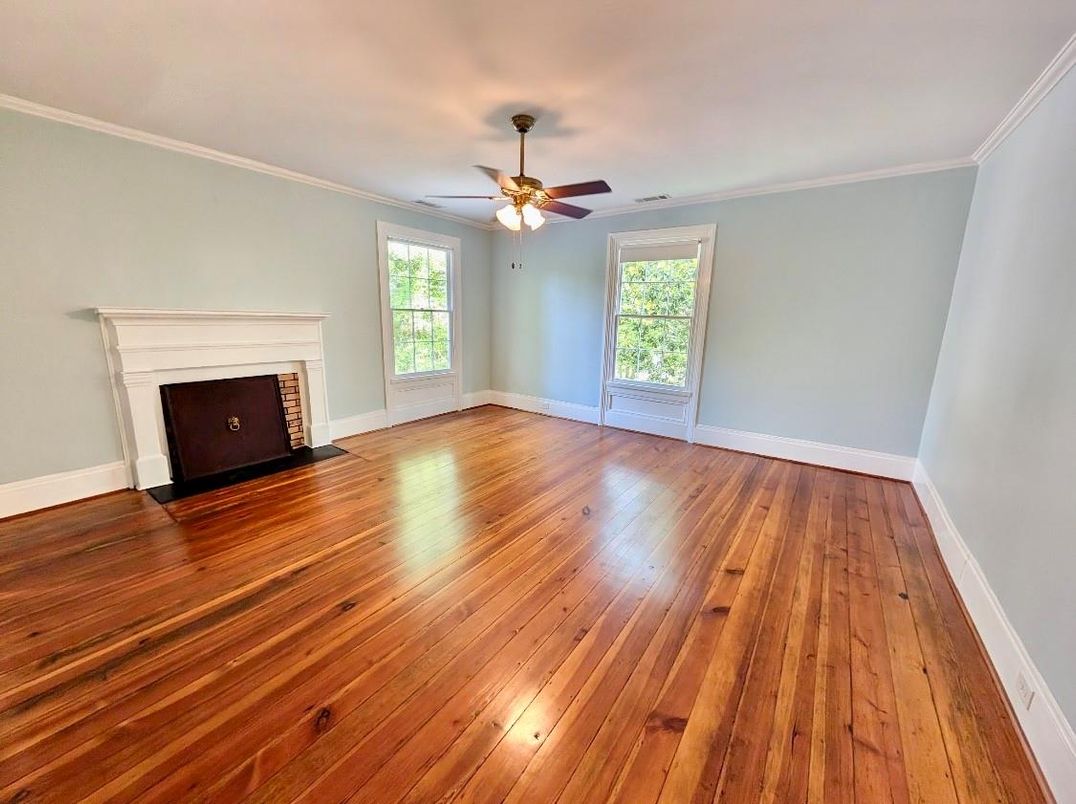 Empty room, Fireplace, Interior, Wood Texture Flooring