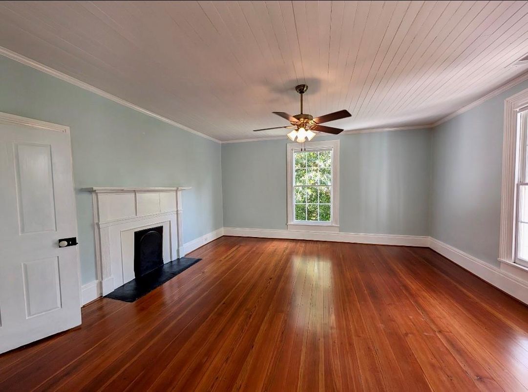 Empty room, Fireplace, Interior, Wood Texture Flooring