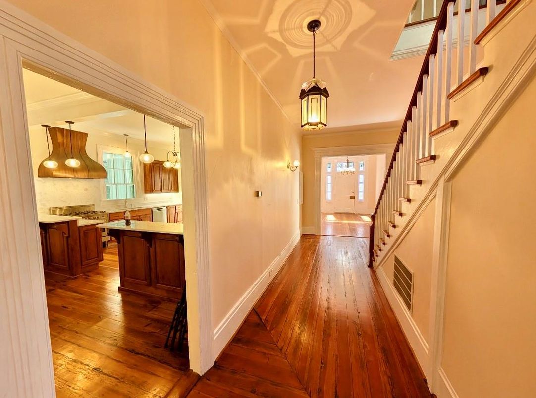 Interior, Kitchen, Pendant Lights, Wood Texture Flooring