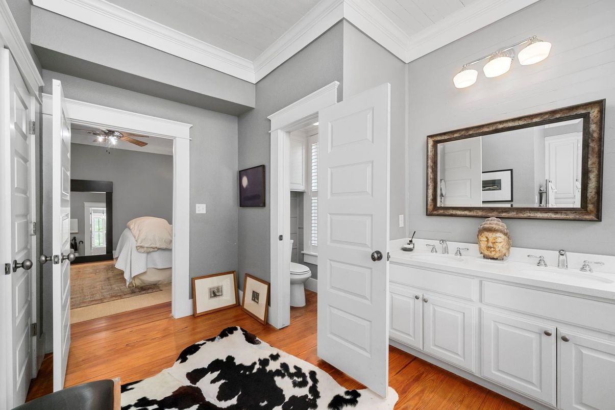 Bathroom, Bedroom, Dual Sink Vanities, Interior, Wood Texture Flooring