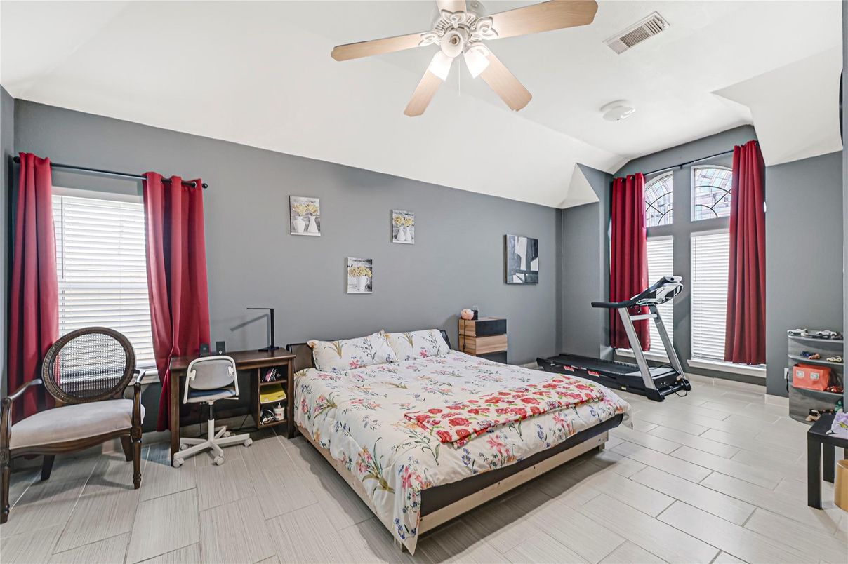 Bedroom, Fitness Equipment, Home Office, Interior, Wood Texture Flooring