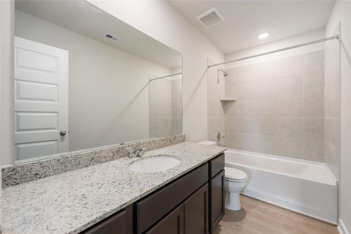 Bathroom, Interior, Recessed Lighting, Wood Texture Flooring