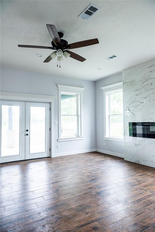 Empty room, Fireplace, Interior, Wood Texture Flooring