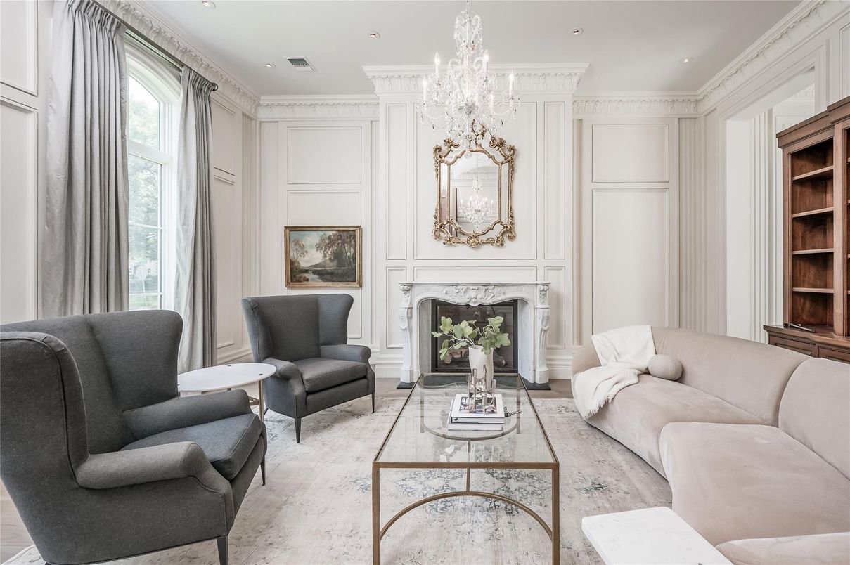 Chandelier, Fireplace, Interior, Living room, Recessed Lighting