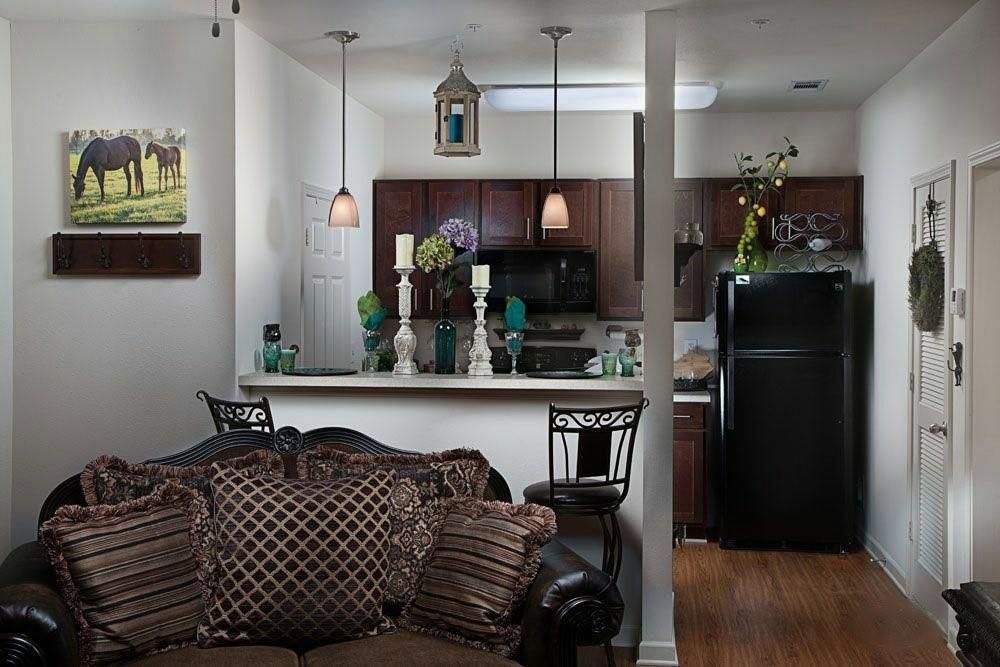 Interior, Kitchen, Pendant Lights, Wood Texture Flooring