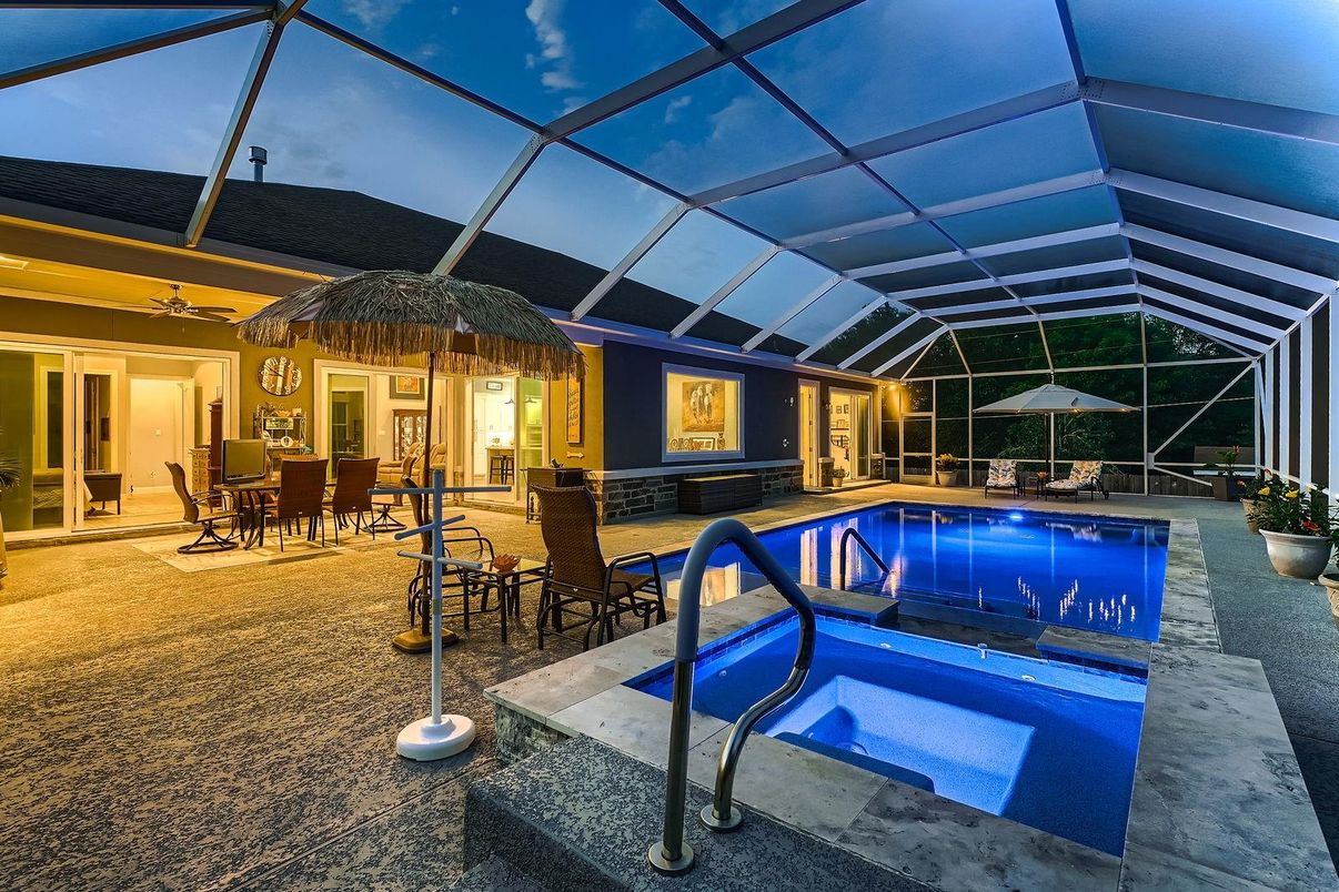 Dining room, Glass Ceilings, Interior, Pool, Sun Room