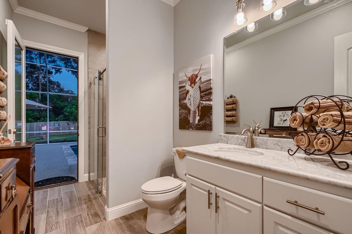 Bathroom, Interior, Wood Texture Flooring