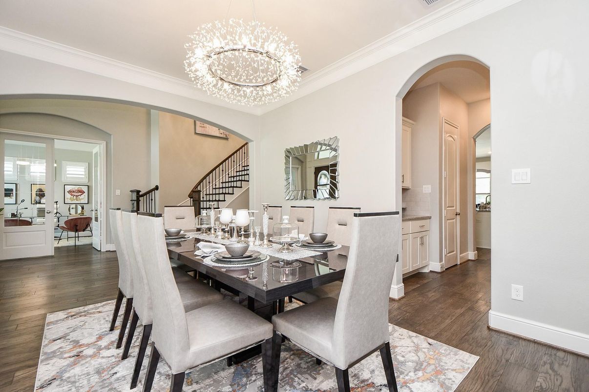 Chandelier, Dining room, Interior, Wood Texture Flooring