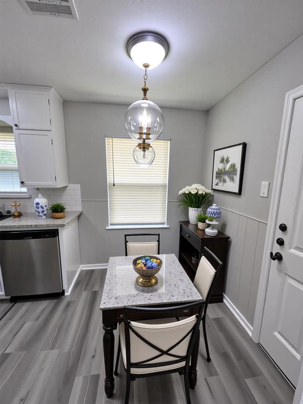 Dining room, Interior, Wood Texture Flooring