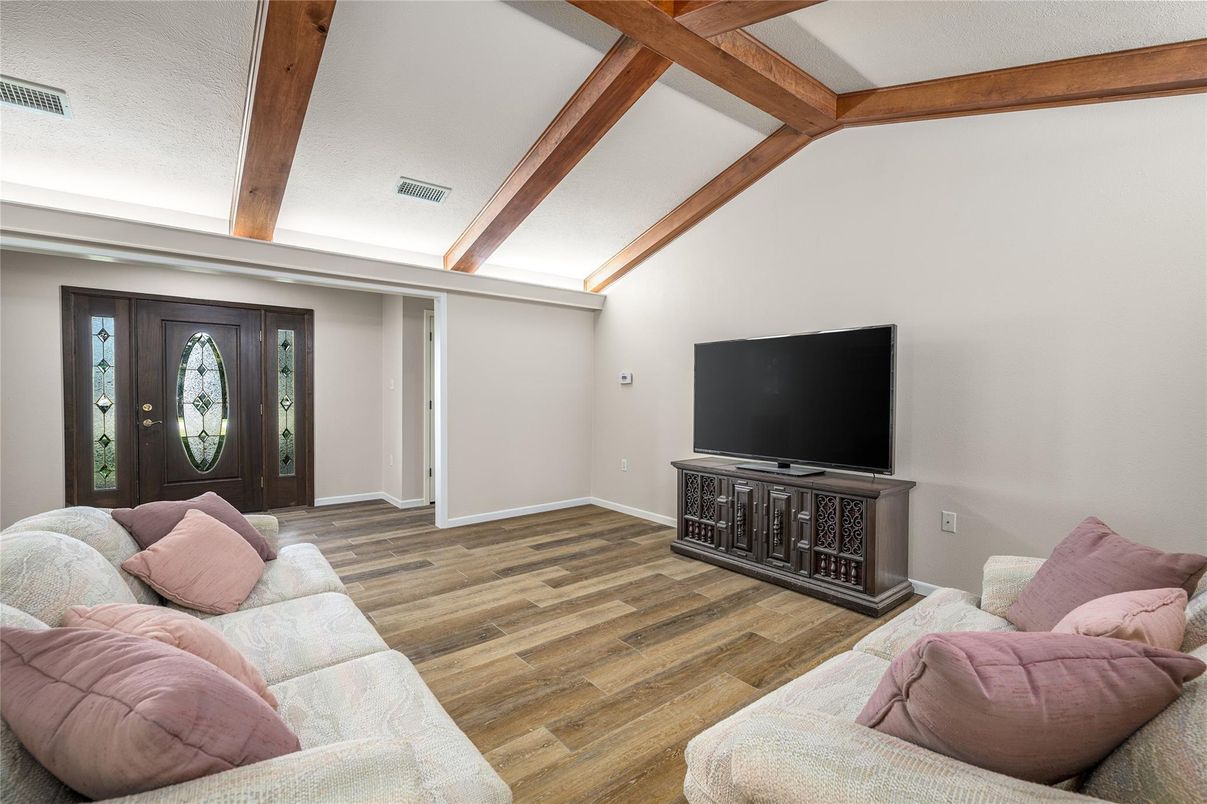 Interior, Living room, Wooden Beams, Wood Texture Flooring
