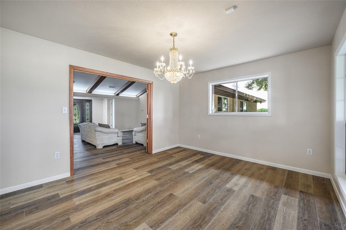 Chandelier, Empty room, Interior, Wood Texture Flooring
