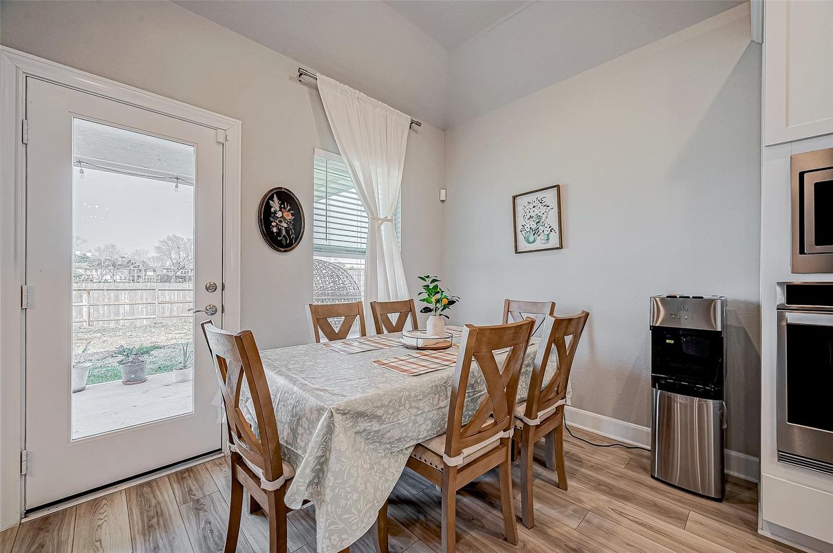 Dining room, Interior, Wood Texture Flooring