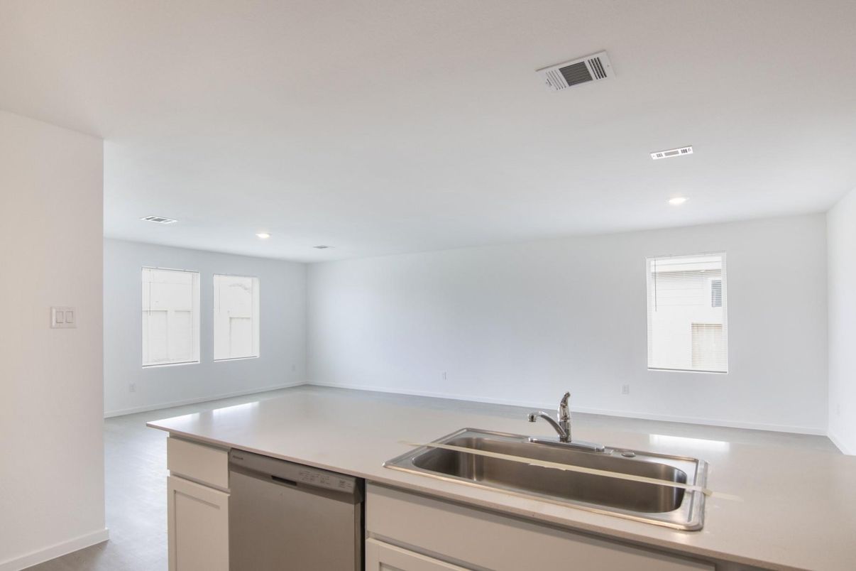 Empty room, Interior, Kitchen, Recessed Lighting