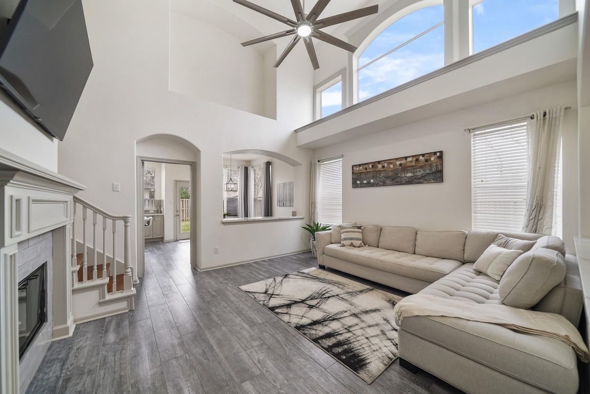 Fireplace, Interior, Living room, Wood Texture Flooring