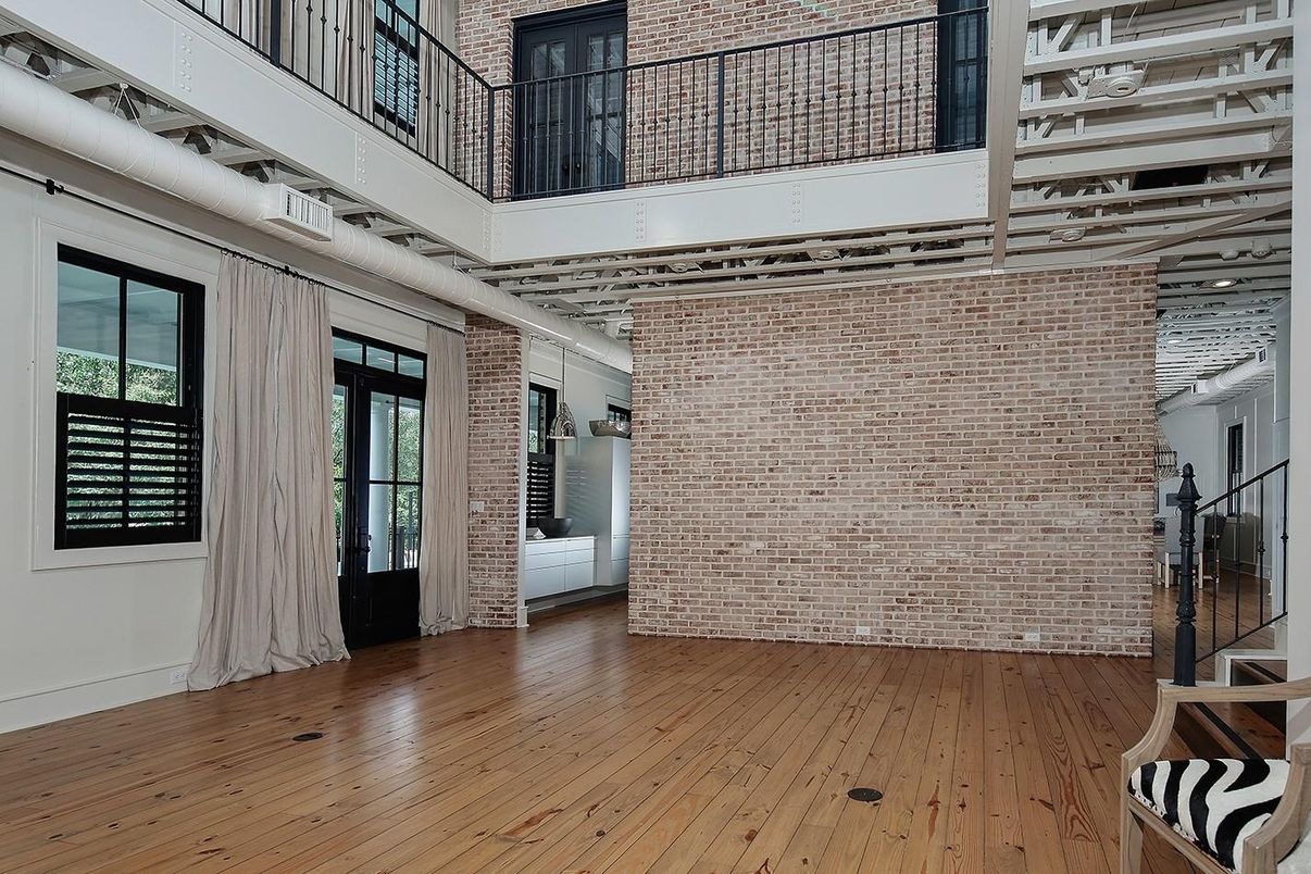 Interior, Kitchen, Stone Walls, Wood Texture Flooring