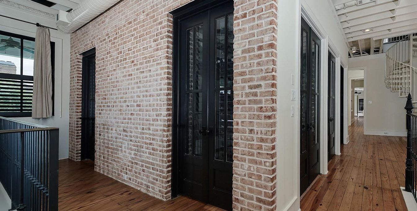 Interior, Stone Walls, Wood Texture Flooring