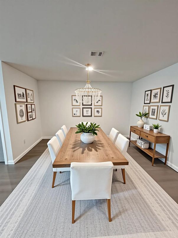Dining room, Interior, Wood Texture Flooring