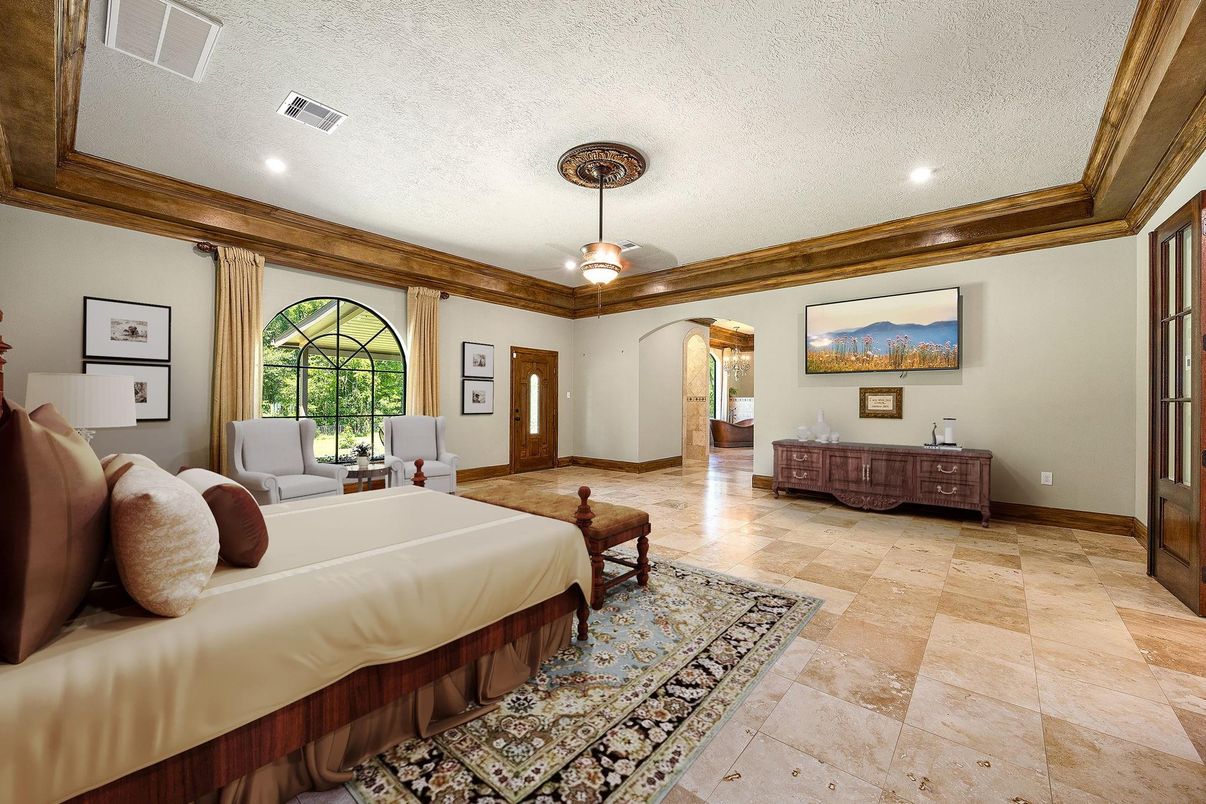 Bedroom, Interior, Pendant Lights, Recessed Lighting