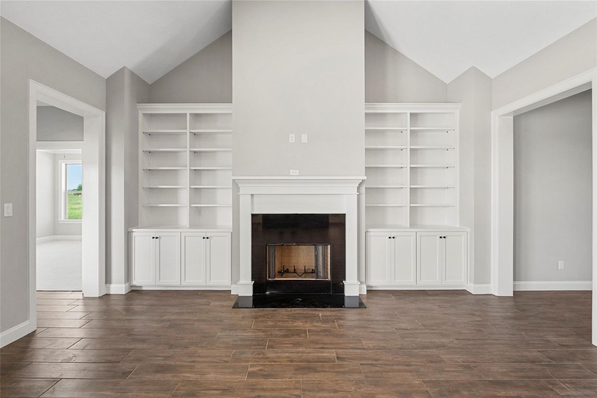 Fireplace, Interior, Wood Texture Flooring