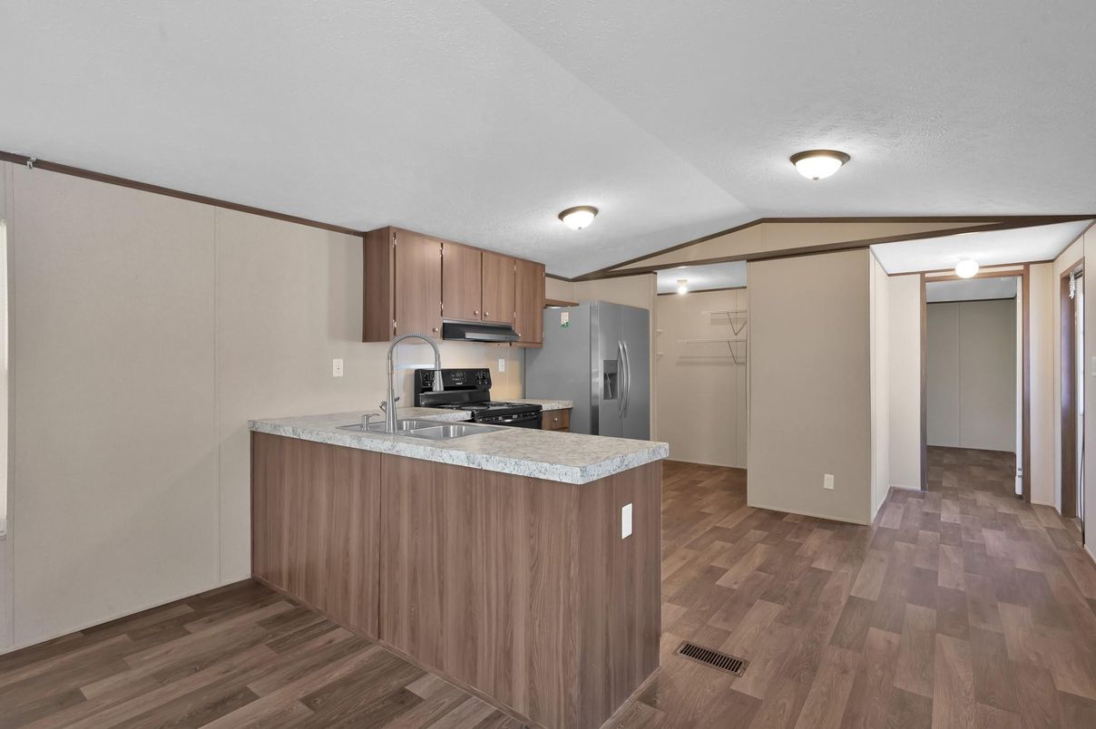 Interior, Kitchen, Wood Texture Flooring