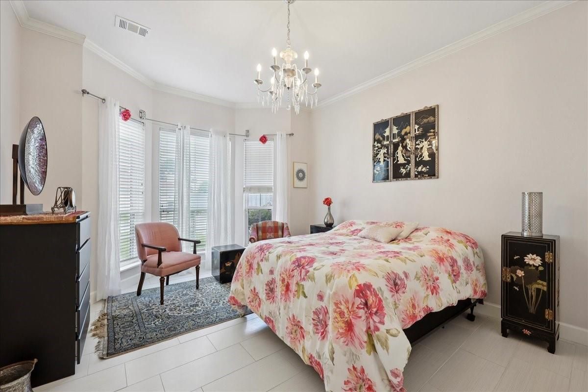Bedroom, Chandelier, Interior