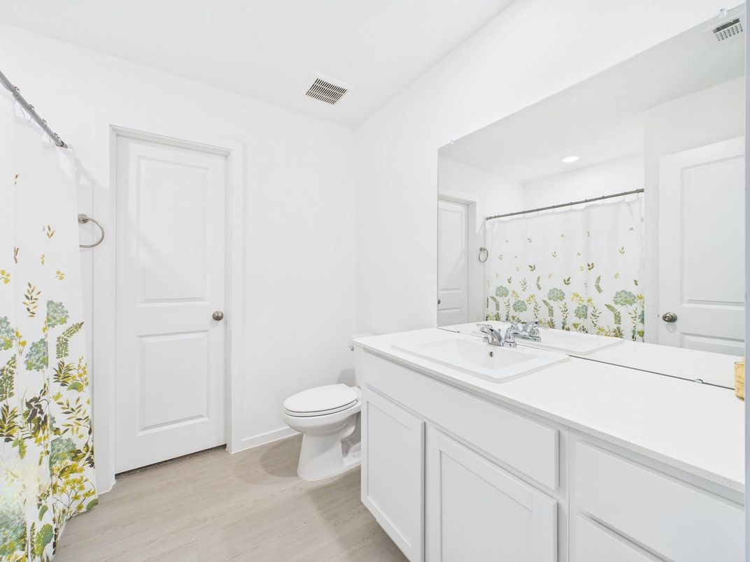 Bathroom, Interior, Recessed Lighting, Wood Texture Flooring