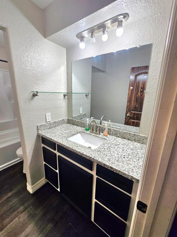 Bathroom, Dual Sink Vanities, Interior, Wood Texture Flooring