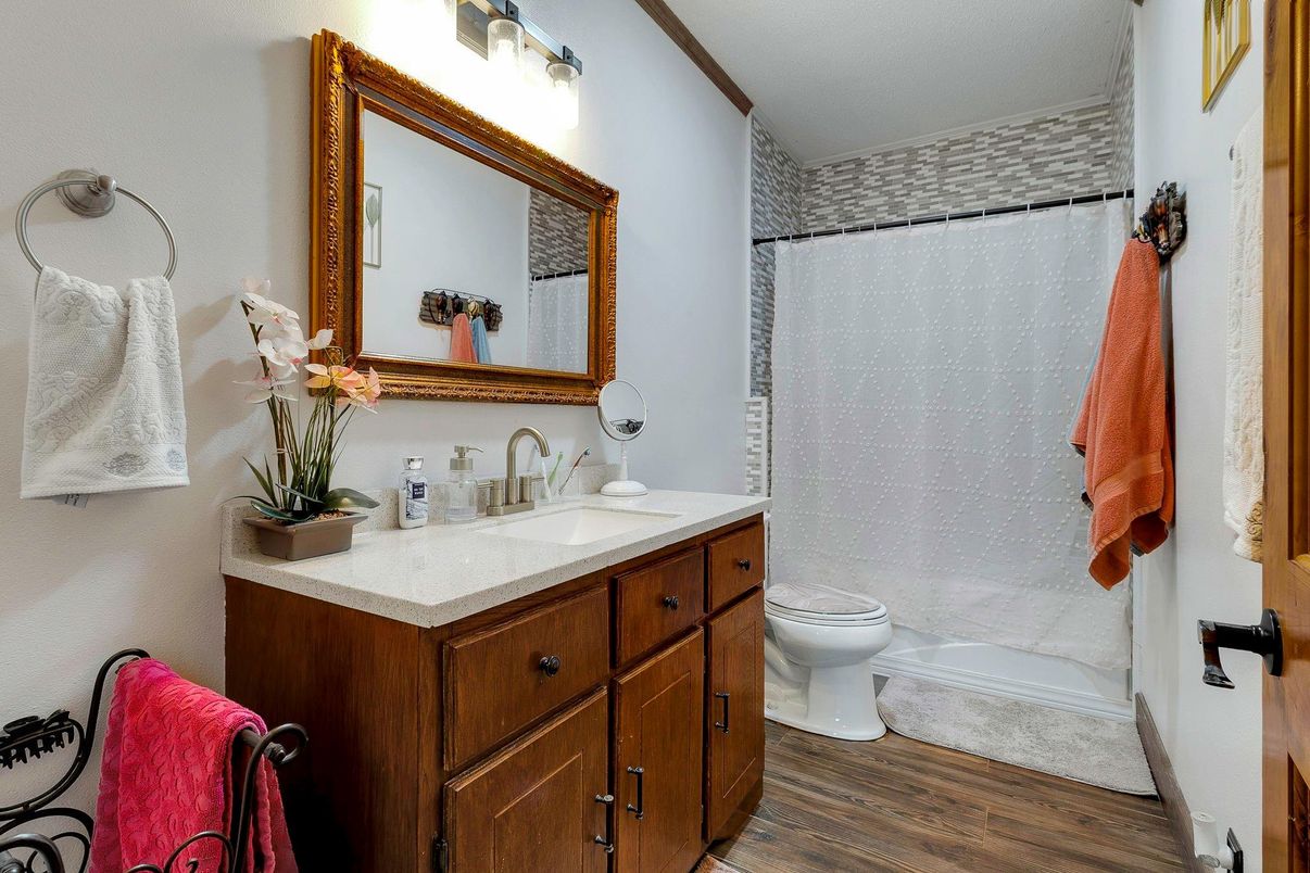 Bathroom, Interior, Wood Texture Flooring