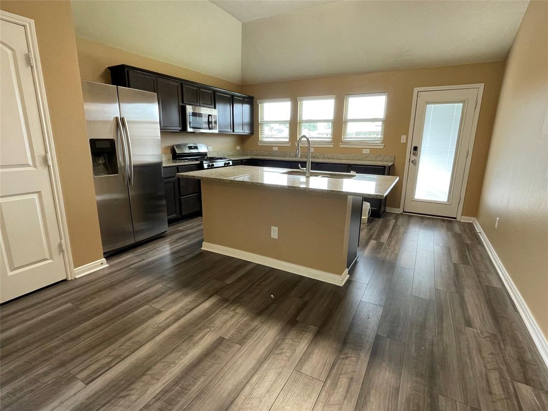 Interior, Kitchen, Stainless Steel Appliances, Wood Texture Flooring