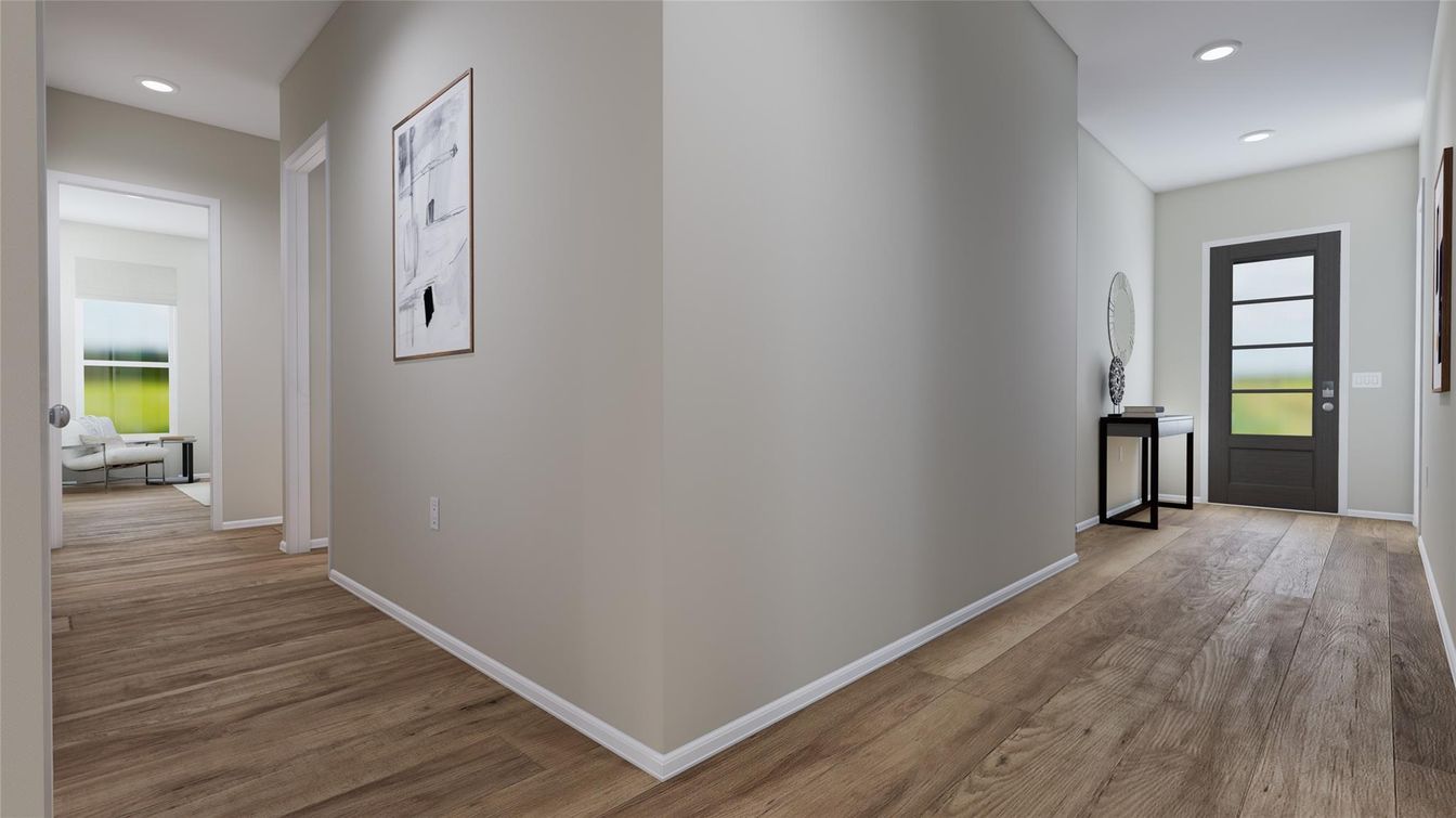 Interior, Recessed Lighting, Wood Texture Flooring