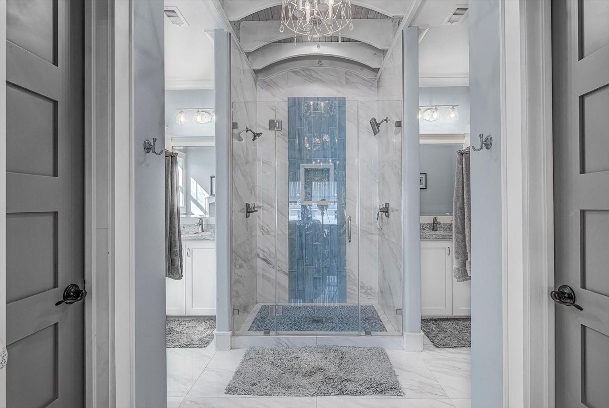 Bathroom, Glass Shower, Interior, Marble, Marble Walls