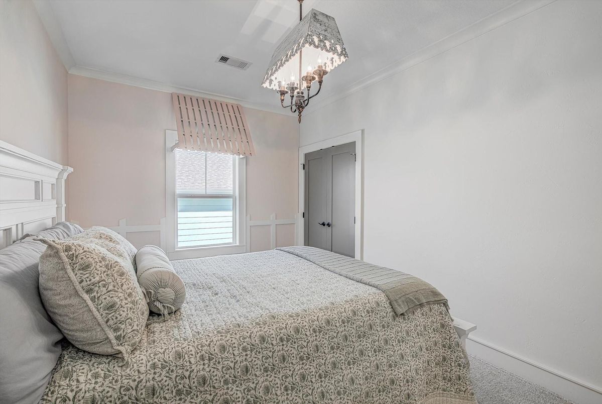 Bedroom, Chandelier, Interior