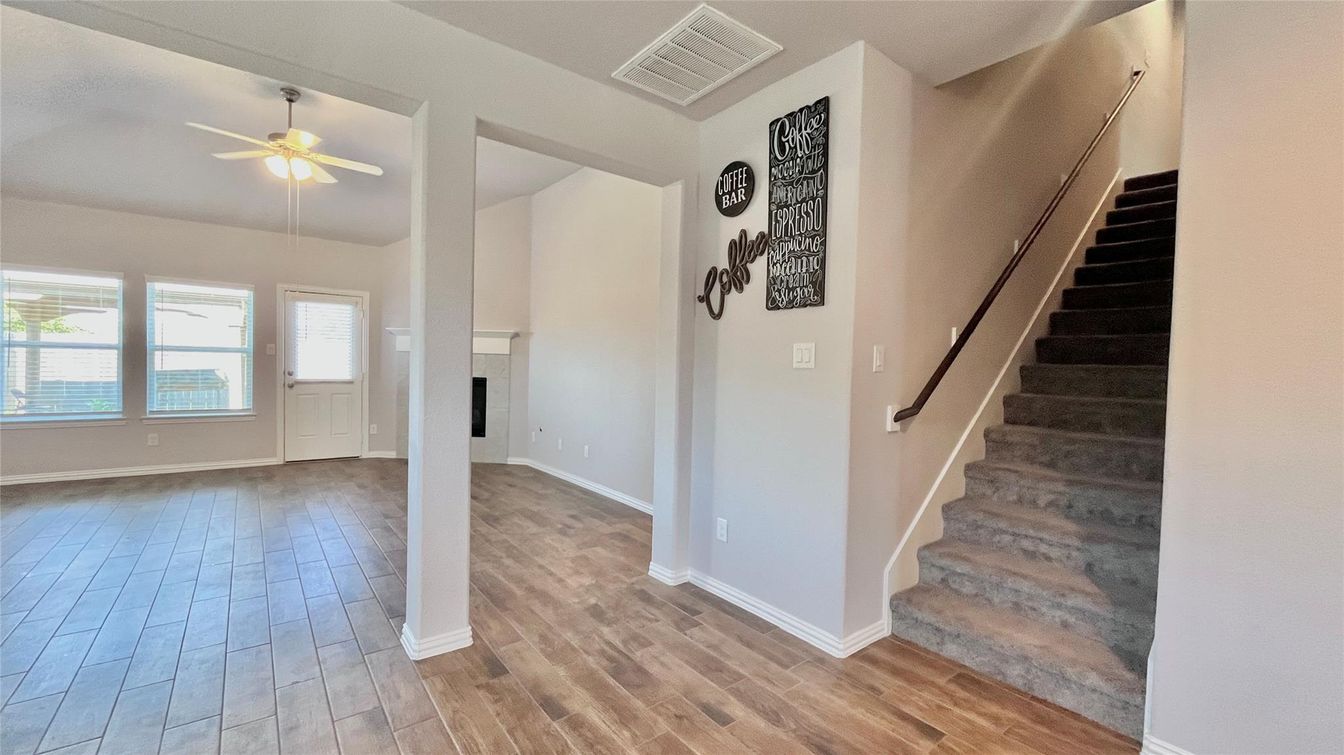 Empty room, Fireplace, Interior, Wood Texture Flooring