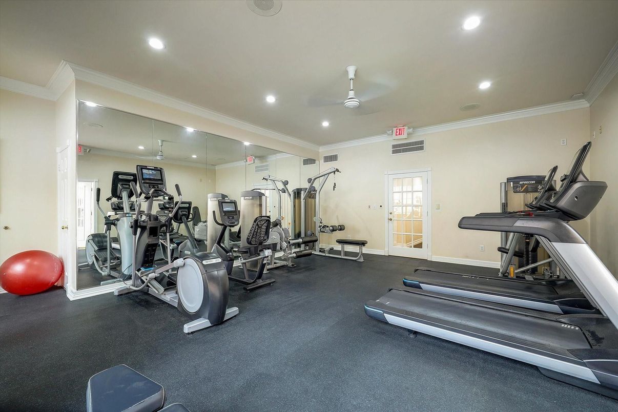 Fitness Equipment, Gym, Interior, Recessed Lighting