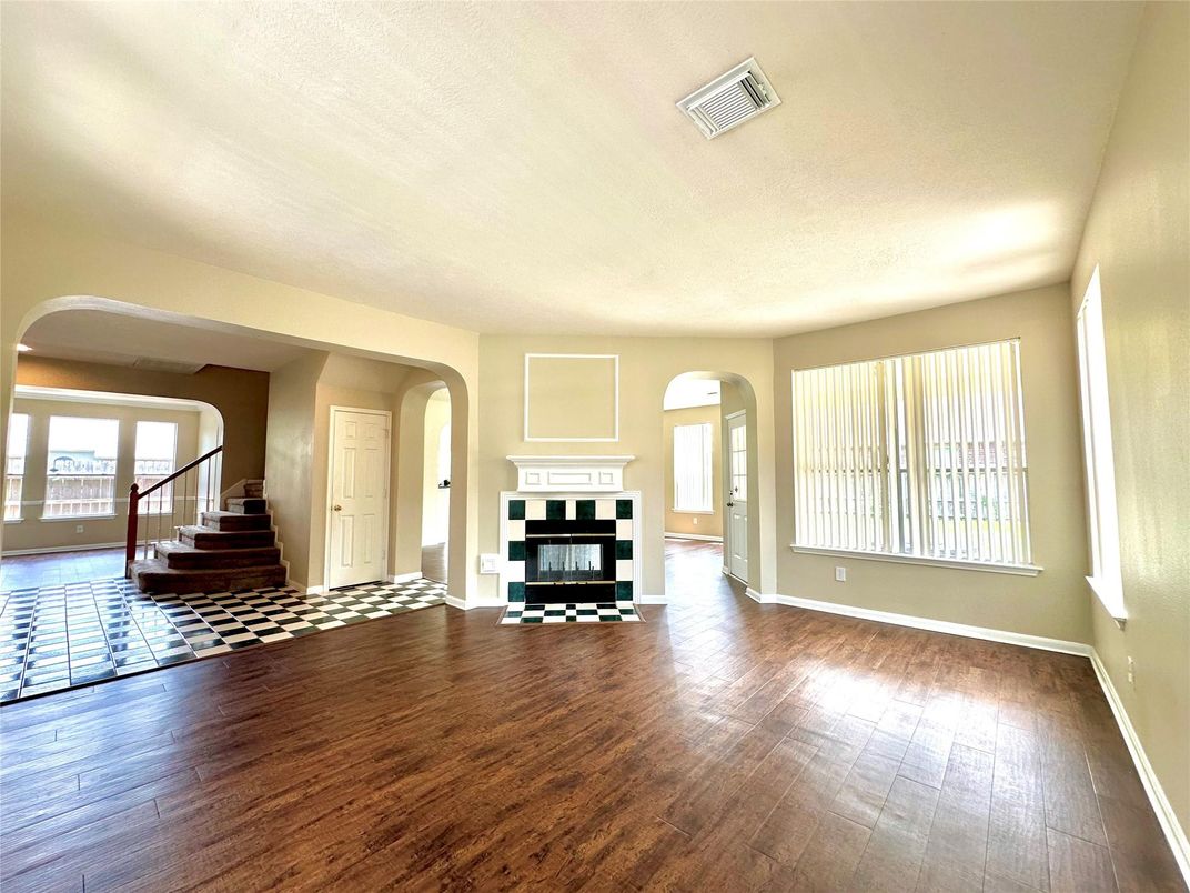 Fireplace, Interior, Wood Texture Flooring