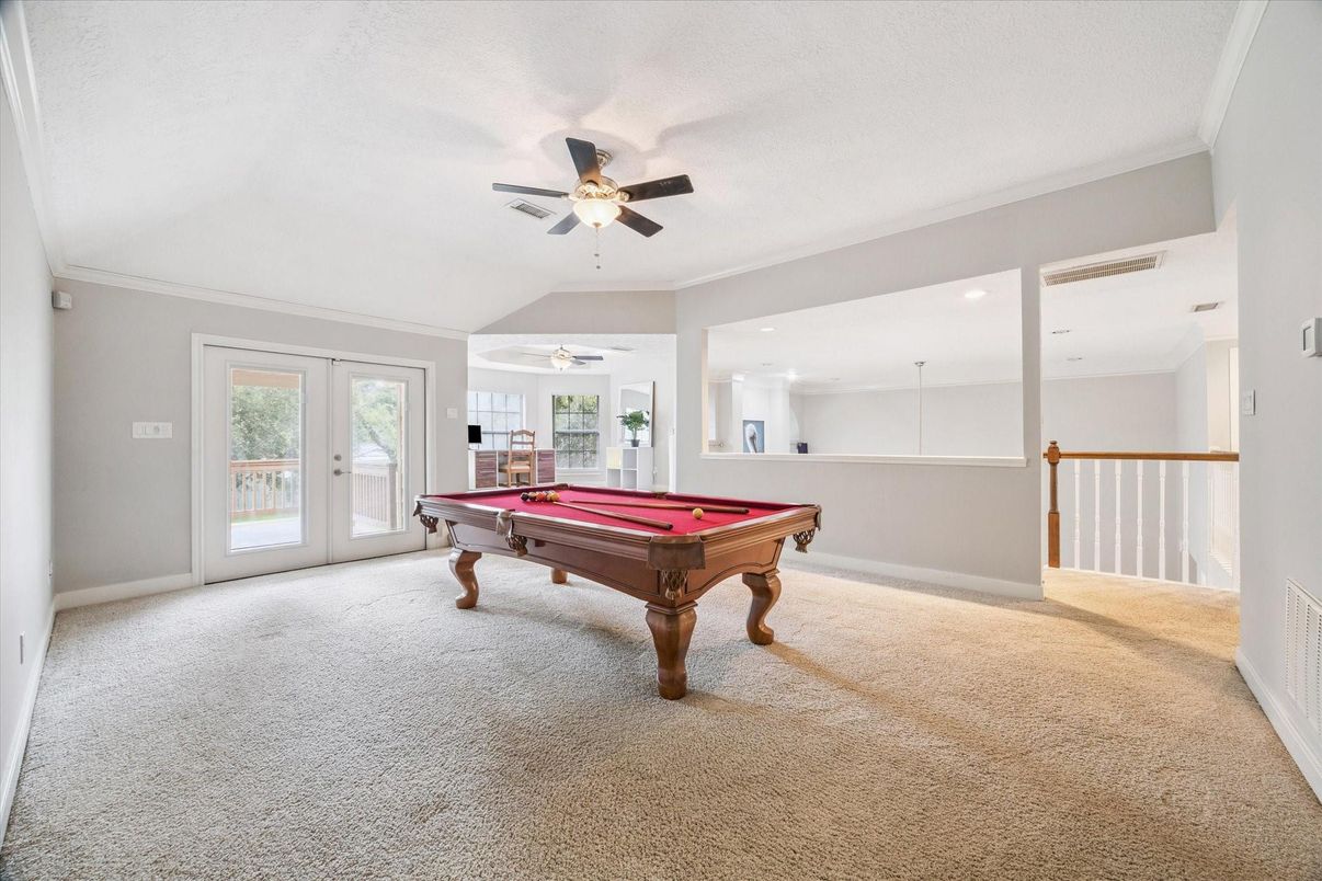 Billiard Table, Game Room, Interior, Recessed Lighting