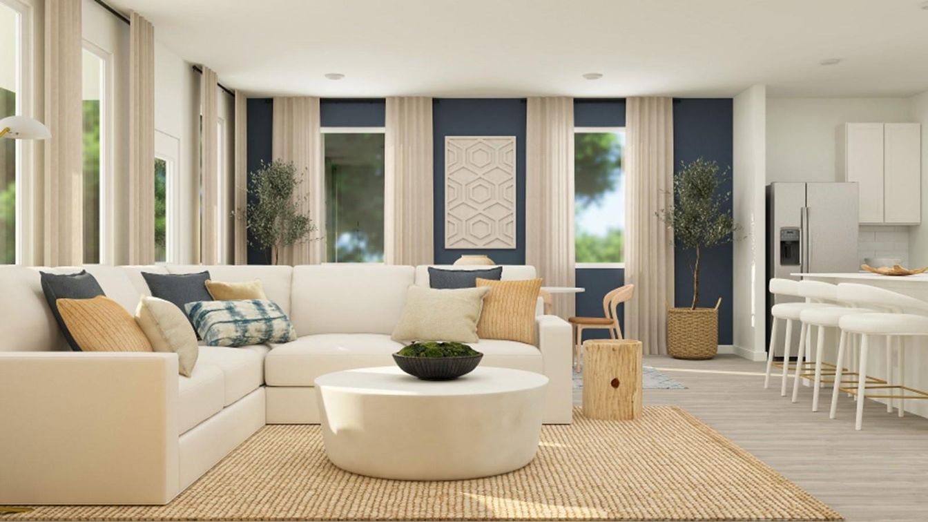 Interior, Living room, Recessed Lighting