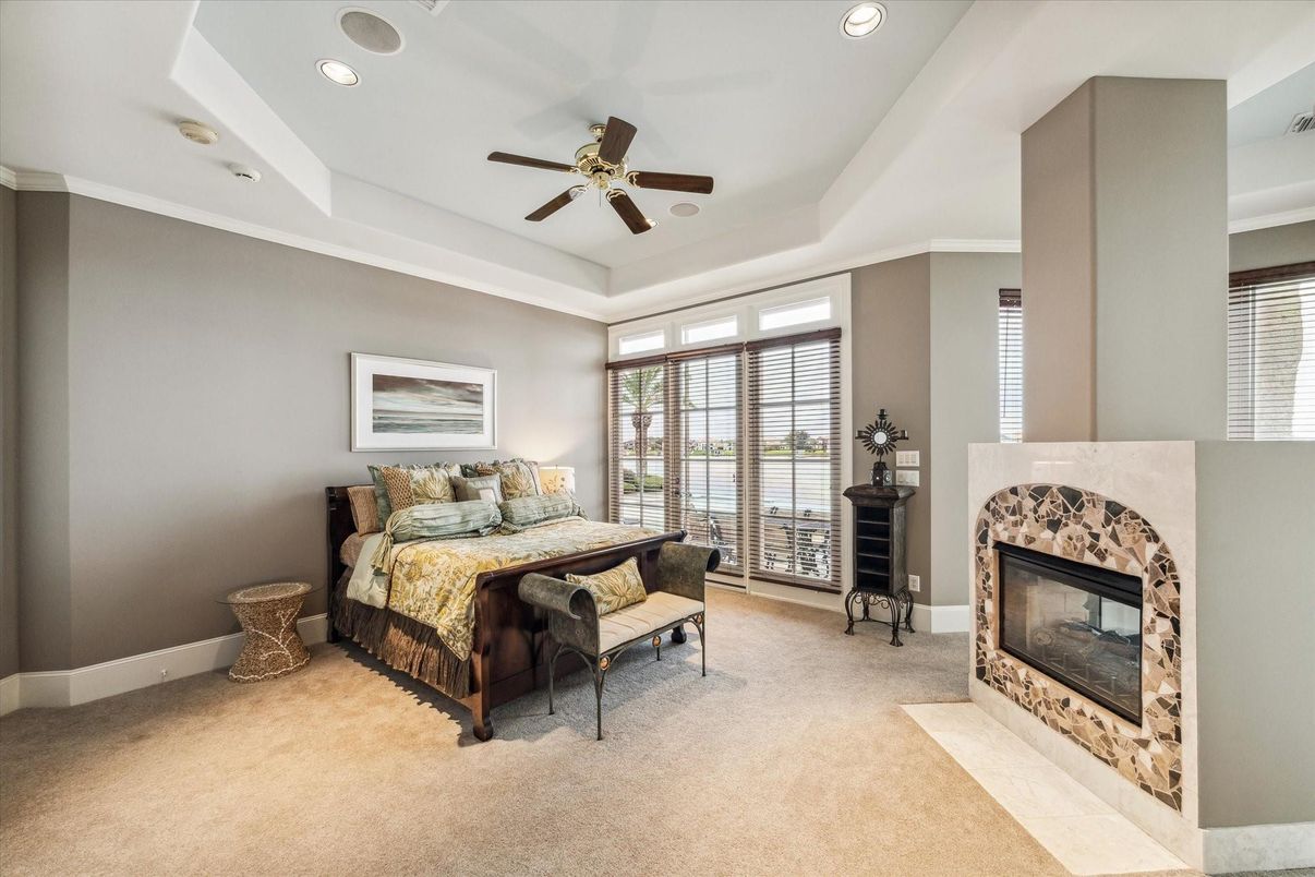 Bedroom, Fireplace, Interior, Recessed Lighting