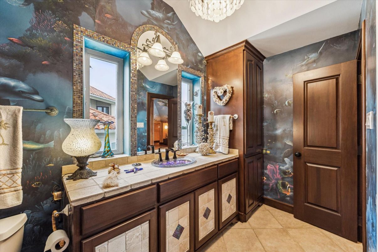 Bathroom, Dual Sink Vanities, Interior, Tile Countertops