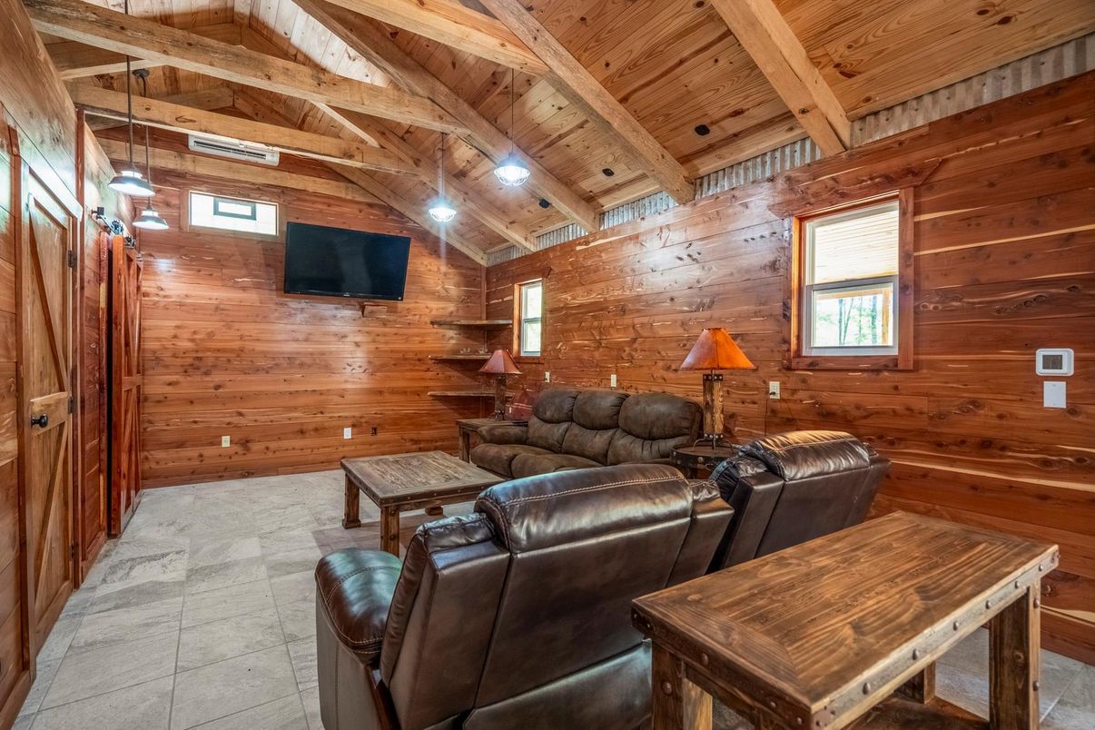 Interior, Living room, Pendant Lights, Wooden Beams, Wooden Ceilings, Wooden Walls