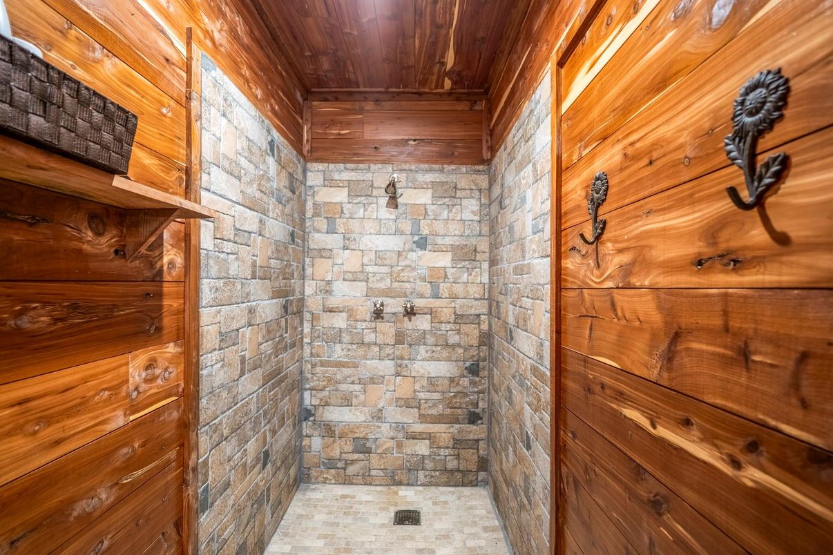 Bathroom, Interior, Stone Walls, Wooden Ceilings, Wooden Walls