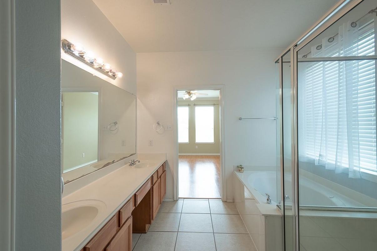 Bathroom, Dual Sink Vanities, Glass Shower, Interior
