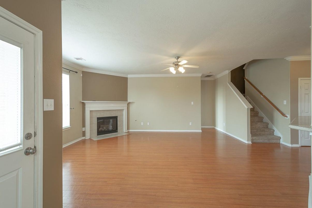 Empty room, Fireplace, Interior, Wood Texture Flooring