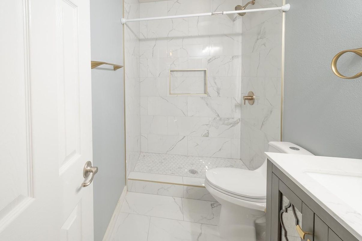 Bathroom, Glass Shower, Interior, Marble, Marble Walls