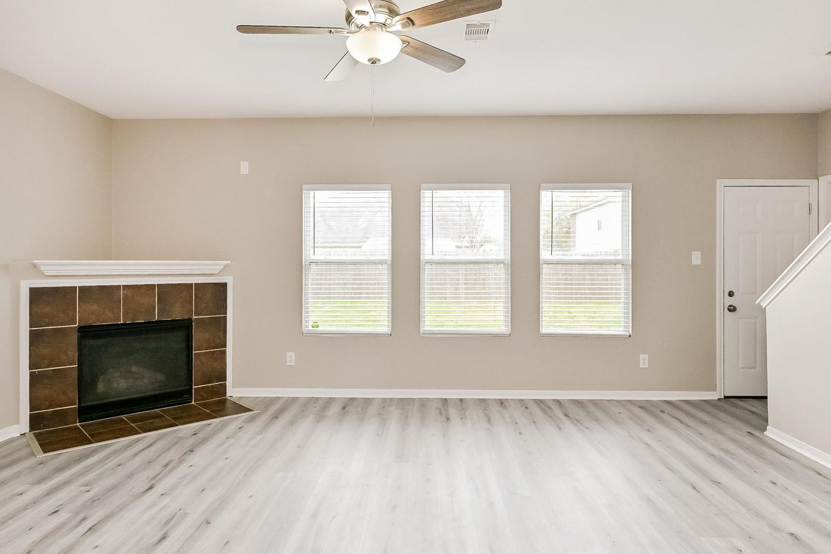Empty room, Fireplace, Interior, Wood Texture Flooring
