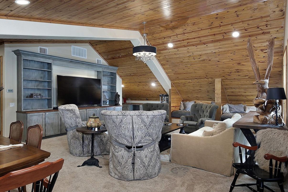 Interior, Living room, Recessed Lighting, Wooden Ceilings, Wooden Walls