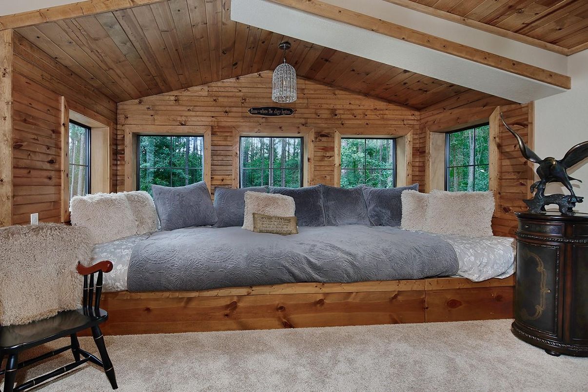 Bedroom, Interior, Wooden Beams, Wooden Ceilings, Wooden Walls