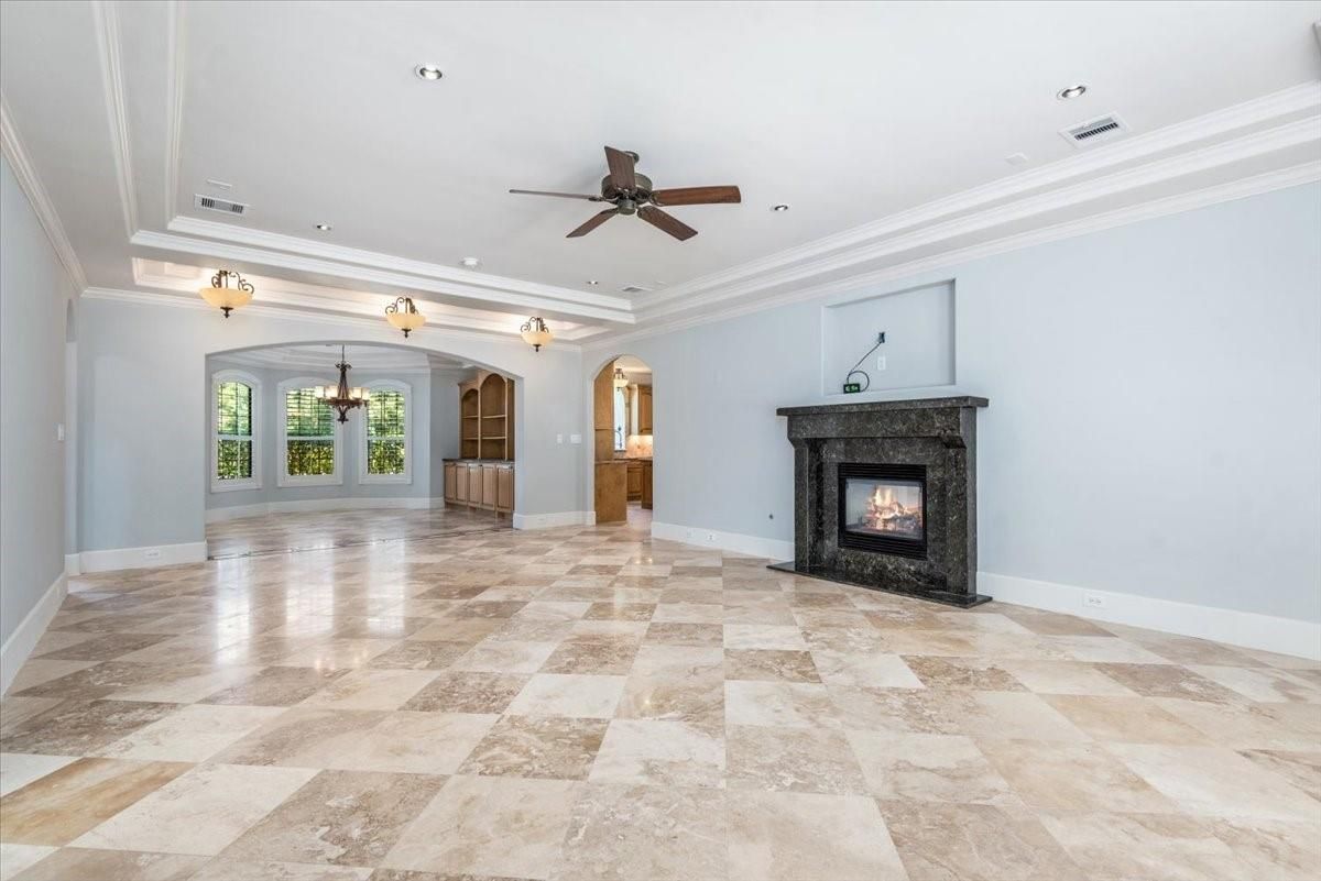 Empty room, Fireplace, Interior, Recessed Lighting