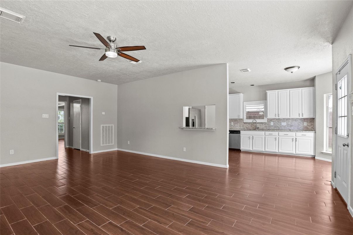 Empty room, Interior, Kitchen, Wood Texture Flooring