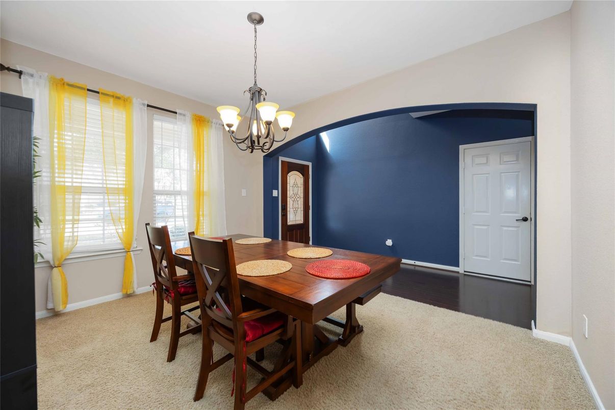 Chandelier, Dining room, Interior, Wood Texture Flooring